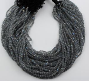 Perles de pierres précieuses en labradorite naturelle bleue chatoyante en gros, 2 mm, 3 mm, facettées, rondelles pour la fabrication de bijoux, charme, pierre en vrac - Product Image 3