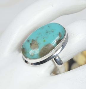 Solid 925 Sterling Silver <b>Turquoise</b> <b>Ring</b> Handmade Wedding Gemstone Jewelry with Bezel Setting for Parties - Product Image 2