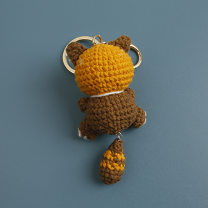 พวงกุญแจตุ๊กตาแรคคูนถักโครเชต์น่ารักจิ๋ว งานแฮนด์เมด ตุ๊กตาถักไหมพรมอะมิกูรูมิ รูปสัตว์โพรซีออน โลตอร์ส ของเล่นห้อยกระเป๋า พวงกุญแจ - Product Image 5