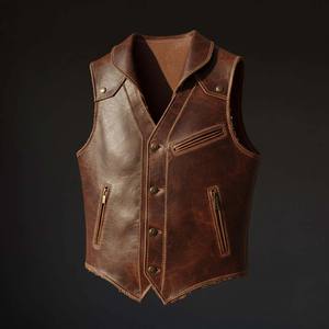 Gilet en cuir pour homme 2026, design personnalisé, OEM, qualité supérieure, gilet en cuir haut de gamme pour adulte - Product Image 5
