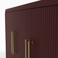 Ensemble de meubles de salon moderne à 4 portes en bois d'hévéa écologique, MDF et placage de chêne – Vente en gros