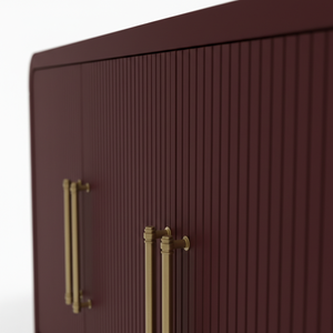 Living Room Cabinet with 4 Drawers Modern Design <b>Rubber</b> Wood MDF Oak Veneer Model PKP.2601.106CB-LVDN-A 19-1327 Andorra color - Product Image 5