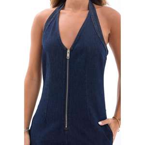 Combinaison en jean bleue pour femme 7431, salopette confortable pour un usage quotidien - Product Image 3