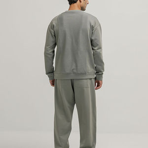 Jersey térmico de mezcla de algodón al por mayor, sudadera con cuello redondo para hombre, sudadera atlética de forro polar suave, sudadera con diseño personalizado - Product Image 3