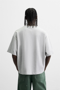 Novedad 2025 Camisetas de Punto 100% Algodón para Hombre, Logotipo Personalizado Impreso en DTF, Ajuste Holgado, Color Sólido, Transpirable, Estilo Hip Hop, Alta Calidad - Product Image 3