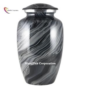 Finition en marbre noir urnes de crémation classiques en aluminium massif et souvenir pour les cendres humaines fournitures funéraires en gros bocaux funéraires urne - Product Image 1