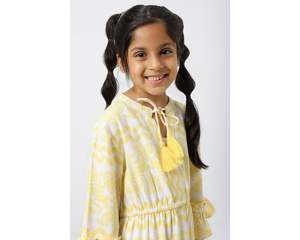 Robe en lin bohème de créateur la plus vendue pour filles – Qualité supérieure, motif gaufré, look décontracté d'été pour la plage et les vacances – Vente en gros pour enfants - Product Image 5