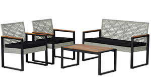 Vente en gros de 4 meubles modernes en rotin en osier pour intérieur extérieur pour salon villa cours hôtels parcs appartements - Product Image 5