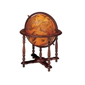 ลูกโลกไม้โบราณพร้อมแขนหมุนได้และชื่อที่แกะสลักสำหรับของขวัญสำนักงานที่ใส่ใจหรือของตกแต่งบ้าน - Product Image 4