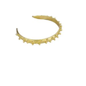 Gold plated Handmade Designer Dotted Cuff Bangle Beads <b>Bracelet</b> Gold Plated Women modern look brass bangle for sale - Product Image 2