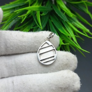 การตั้งค่าจี้ลูกแพร์925เงินสเตอร์ลิง16x20มม. การออกแบบอัญมณีทรงหลังเบี้ยเรซินแบบทำมือของขวัญสำหรับเธอ - Product Image 3