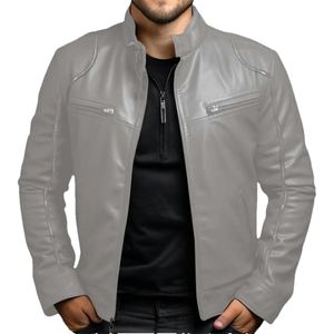 Veste en cuir d'agneau véritable avec doublure en fourrure de chèvre naturelle, manteau d'hiver sur mesure pour homme - Product Image 1