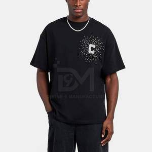 เสื้อยืดผู้ชายประดับพลอยเทียมสไตล์ใหม่สำหรับฤดูร้อนผลิตตามสั่ง - Product Image 3