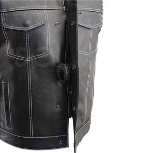 Produit portable Gilet en cuir pour hommes Gilet en cuir professionnel confortable en cuir épais - Product Image 4