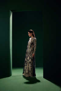 Lightweight Acrylic Chiffon Embroidered Anarkali Party Maxi <b>Dress</b> with Decorative Embellishment for Women Quick Dry - Product Image 3