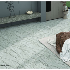 Dalles de carrelage en porcelaine brillante 600x1200, finition marbre sans joint, revêtement de sol intérieur haut de gamme - Product Image 1