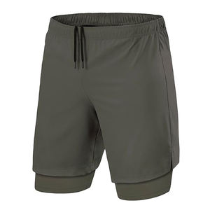 Pantalones cortos para correr con logotipo personalizado para hombre, pantalones cortos deportivos de malla transpirable para entrenamiento en el gimnasio - Product Image 1