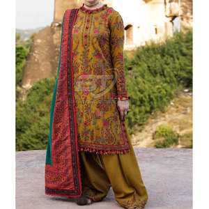 Traje de Tela de 3 Piezas para Mujer, Shalwar Kameez Dupatta Sin Costuras, Traje de Mujer Transpirable de Algodón/Poliéster - Product Image 4