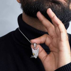 จี้หัวหอกสไตล์ที่ไม่เหมือนใครจี้ฮิปฮอปไอซ์เต็มรูปแบบจี้กลมแล็ปสดใสปลูก VVS เพชรใส925เงินสเตอร์ลิง - Product Image 3