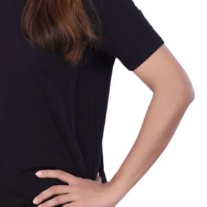 เสื้อคุณแม่เที่ยงคืนสีดำลำลองผ้าคอตตอนเนื้อนุ่มระบายอากาศได้ทรงหลวมเข้ารูปสำหรับคนท้องให้นมบุตรสวมใส่สบายสำหรับหญิงตั้งครรภ์ - Product Image 5