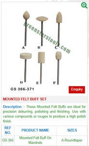 Juego de pulidor de fieltro montado GS 366, herramientas de joyería para joyeros profesionales - Product Image 2