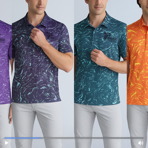 Polo personnalisé par sublimation pour homme, design coloré, respirant, séchage rapide, vêtements de sport avec logo - Product Image 3