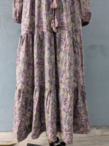 Pure Cotton Maxi Dress Gothic Floral Print Summer Earthy Nature Goddess Comfy Daywear Boho Beach Outfit Sexy Unique Sustainable - Product Image 5