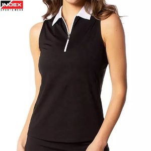Index <b>Women</b> Sleeveless <b>Polo</b> <b>Shirt</b> <b>Black</b> Quick Dry Knitted Casual Sportswear - Product Image 1