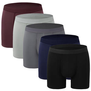 Nouveau short respirant en fibre de bambou personnalisé à la mode pour hommes sous-vêtements Extra longs Boxer Hip Hop Anti-rides - Product Image 1