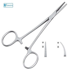 Gflowers Pince hémostatique Halsted à dents de rat droites 1x2, instrument chirurgical pour chirurgie générale, certifié CE - Product Image 1