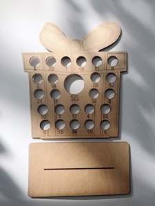 ของตกแต่งบ้านใหม่ที่ใส่ปฏิทินไม้จุติจากไม้รูปแบบสัตว์ทางศาสนาไม้อัดงานไม้สัญลักษณ์ติดผนังกล่องคริสต์มาส2023 - Product Image 5