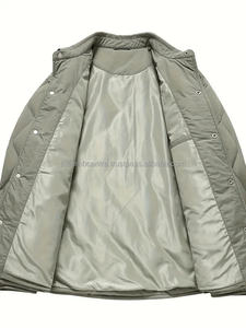 Chaqueta abullonada de algodón grueso para hombre y mujer personalizada, chaqueta de burbujas de invierno con logotipo impreso y tela de lona larga - Product Image 5