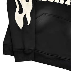 Sweat à capuche ample de haute qualité 100% coton lourd 420 GSM pour hommes, avec patchs personnalisés et logo brodé pour l'hiver - Product Image 4
