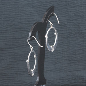 Boucle d'oreille en pierre labradorite péridot de forme ovale à la mode plaquée en argent sterling 925 pour fête et cadeau - Product Image 4