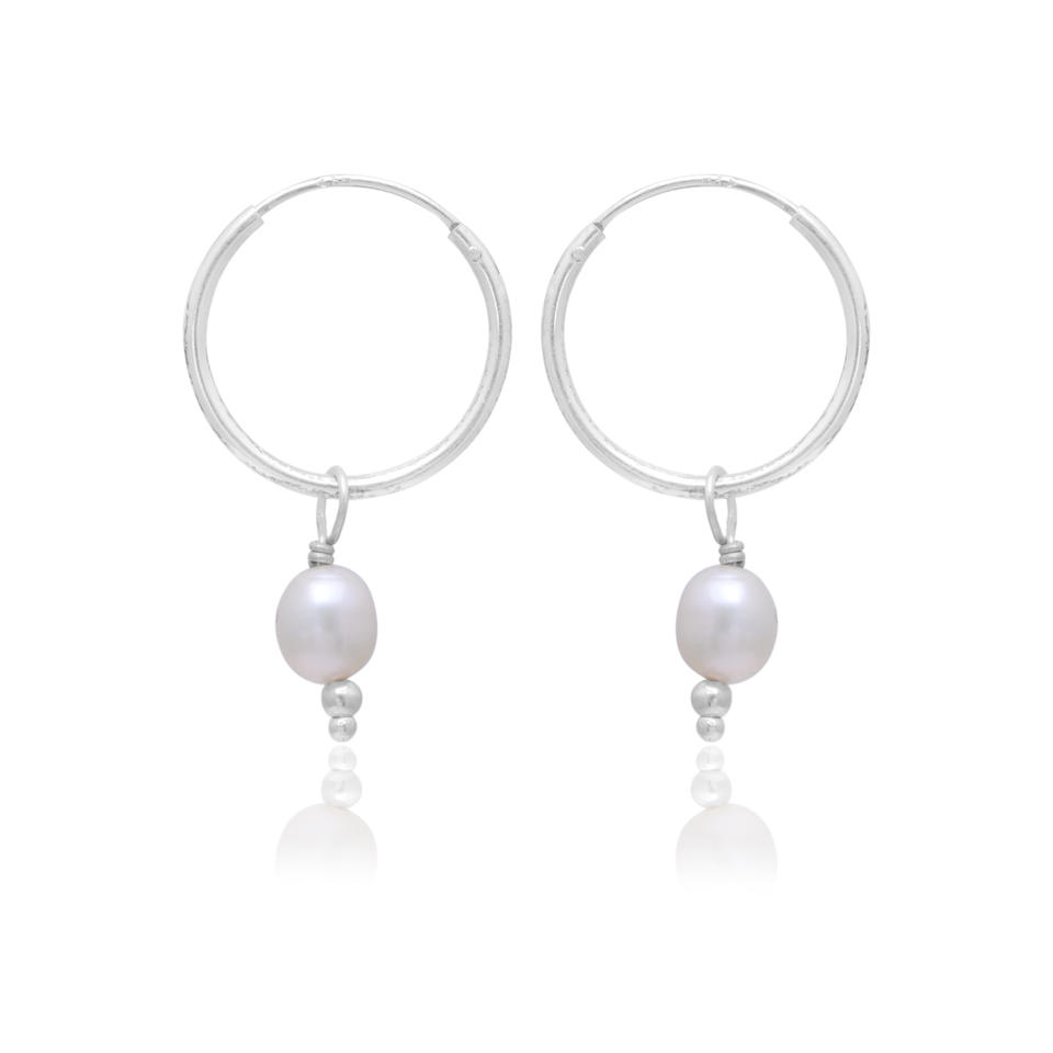 Natural Real Freshwater Pearl Drop Earrings in 925 Sterling Silver Hoop Earring Latest Design Hot Sale for Women Girl Wholesale