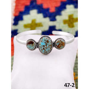 Southwest Handmade #8 Sterling <b>Silver</b> Fashion <b>Cuff</b> <b>Bracelet</b> - Product Image 3
