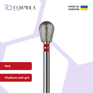 Broca de Diamante para Uñas con Logotipo Personalizado de Alta Calidad, Fórmula Profi, 6.0 mm, Grano Rojo - Product Image 1