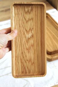 Vajilla decorativa rectangular de madera maciza Real Natural para servir fruta, plato de postre, bandeja para servir café, bandeja para servir café - Product Image 4