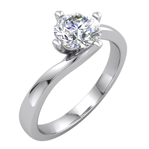 Bague Classique Élégante pour Femme en Or Jaune et Blanc 9K avec Diamant de Laboratoire de 1,02 Carats, Clarté VS, Couleur EF, Taille Brillant, Certifié IGI - Product Image 1