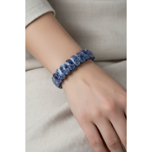 <b>Sodalite</b> Natural Stone Wide Cut <b>Bracelet</b> - Product Image 5