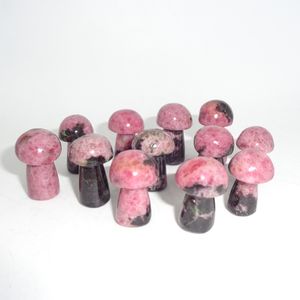 Antique gravé à la main Rhodonite pierre précieuse champignon cristal pierre mascotte naturelle pierre sculptée pour la décoration intérieure cadeaux en gros - Product Image 6