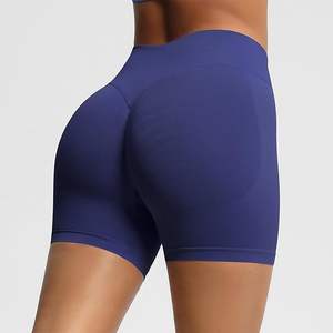 Top Selling <b>Women's</b> Solid High Waist Yoga Shorts Seamless <b>Tight</b> Scrunch Butt Lifting Workout Running Pants For Ladies - Product Image 3