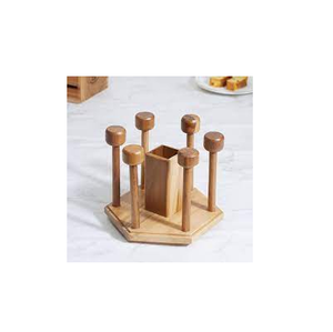 Porte-bouteille en verre à liqueur en bois et articles décoratifs de forme ronde et de table et produit Offre Spéciale - Product Image 2