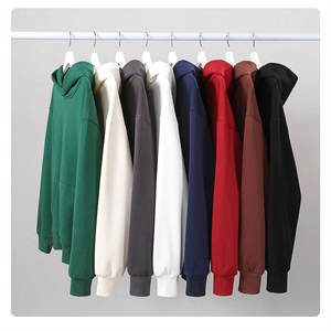 Venta caliente 500g Sudadera con capucha Sudadera bordada Unisex Heavyweight Fleece Drop Shoulder Puff Sudaderas con capucha de impresión - Product Image 1