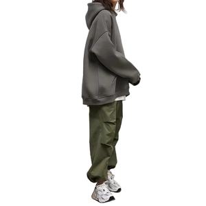 Sudadera con Capucha Extra Grande de Secado Rápido y Ligera para Mujer, Estilo Urbano con Hombros Caídos y Estampado de Logotipo Personalizado 2026 - Product Image 4