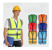 Paquete de 5 Chaleco de malla ligero chaleco de seguridad de alta visibilidad reflectante amarillo neón con velcro para hombres y mujeres uso en el trabajo al aire libre
