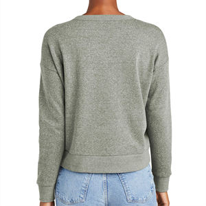 Sudadera Gris con Cuello en V para Mujer, Informal, Ligera, de Manga Larga, de Felpa Suave, Ajuste Holgado, Cómoda y Acogedora para Uso Diario - Product Image 5