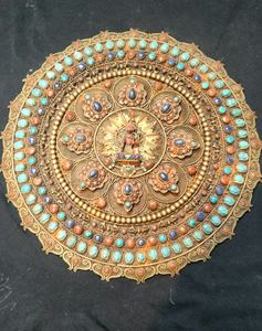 เนปาลโลหะหัตถกรรมประติมากรรมศิลปะโลหะS TuddedศาสนาพุทธMandalaทิเบตทองแดงและของสะสมทองอินเดีย - Product Image 3