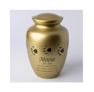 Elegante urna de latón para mascotas con diseño de estampado de pata para recuerdo conmemorativo de cenizas de perros y gatos - Product Image 6