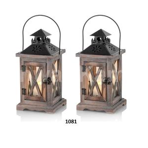 Lanterne chauffe-plat en fer faite à la main avec base hexagonale marocaine de forme carrée finition en métal antique pour les décorations de Noël de mariages - Product Image 2